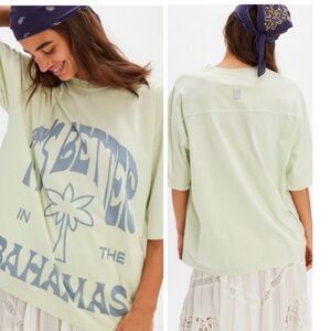 Free People&Teaspoon It's Better In The Bahamas Tee. Color Mist.